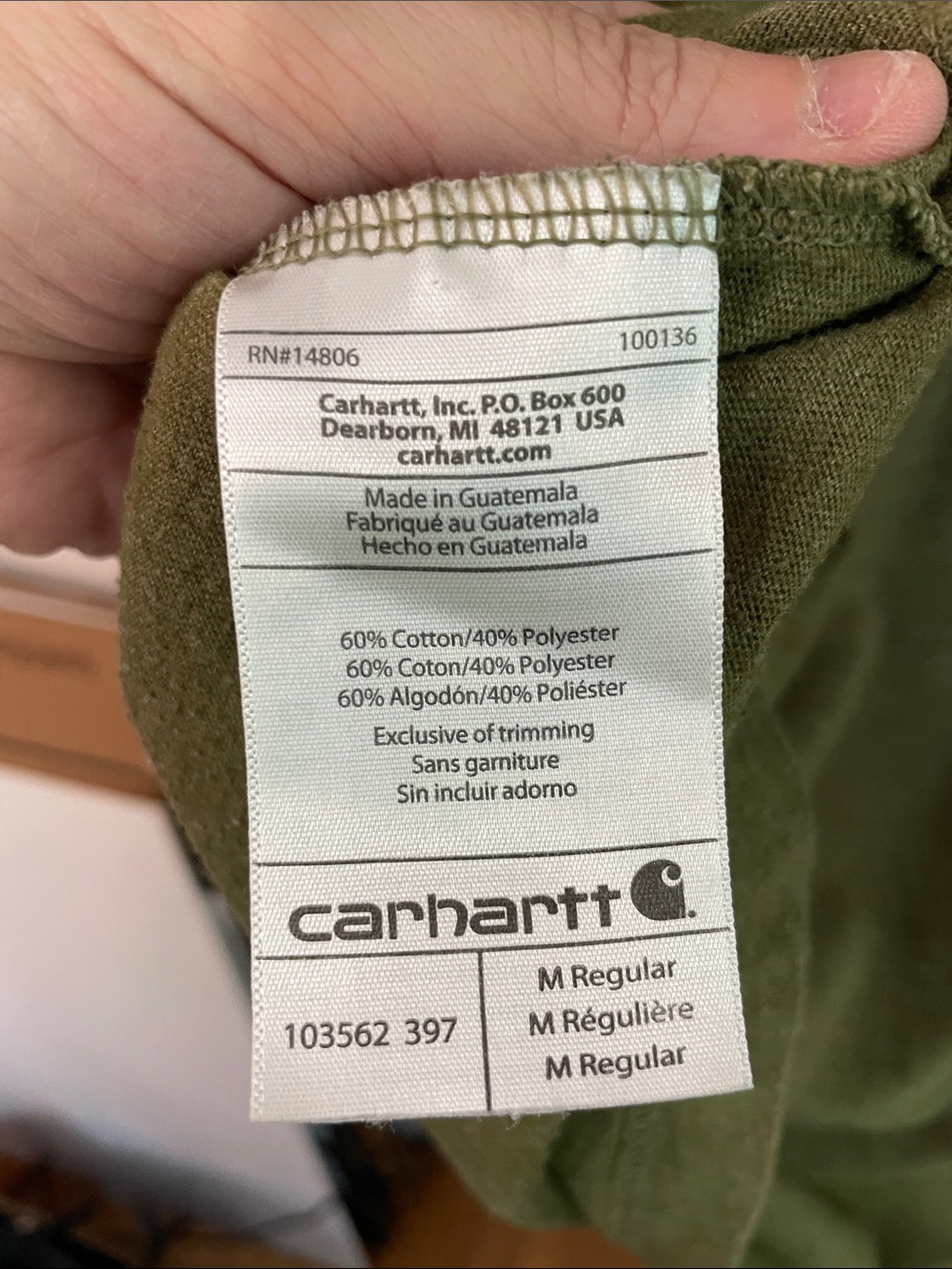 Carhartt Men's Olive Green Relaxed Fit Short-Sleeve Pocket Tee Size M Thrashed - Picture 13 of 15